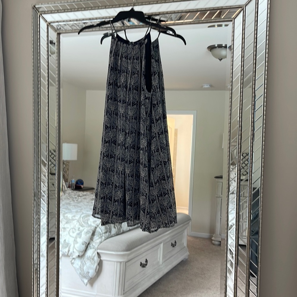 Lush navy flowy swing dress.  35” long. Pit to pit 16”. Size small.